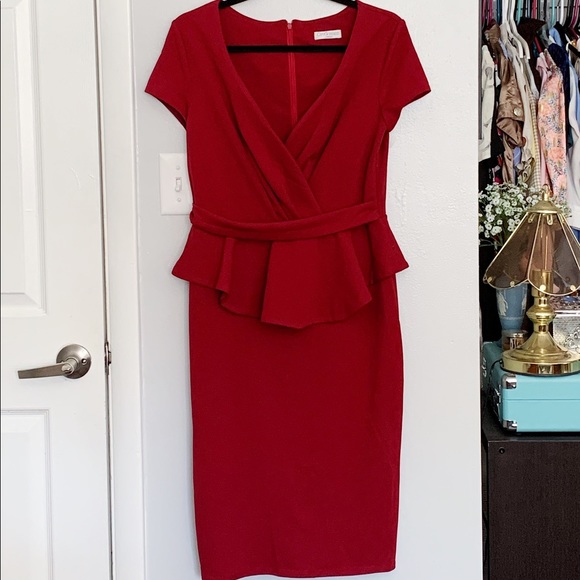 Red peplum top dress - Picture 1 of 2